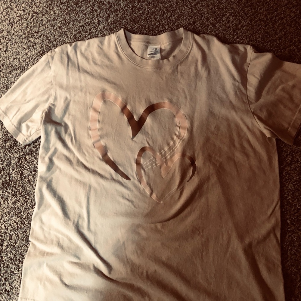 Girls' Cream Heart Graphic Tee